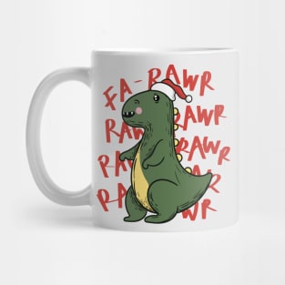 Cute Christmas T-Rex // Fa Rawr Rawr Rawr Rawr Mug